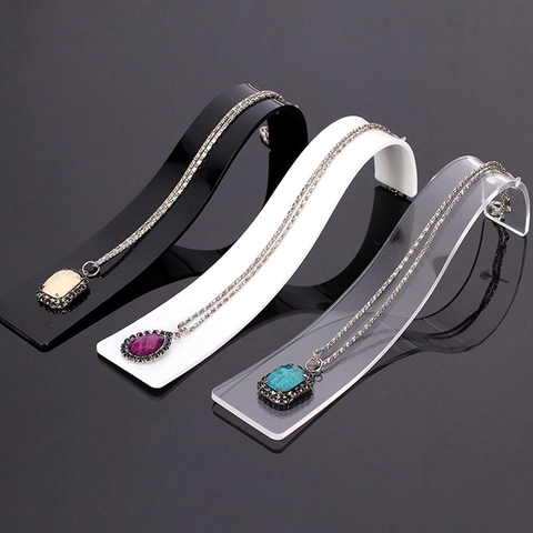 Necklace Display Stand Acrylic S-Shape Jewelry Organizer Holder For Bracelets Pendants Countertop Elegant Showroom