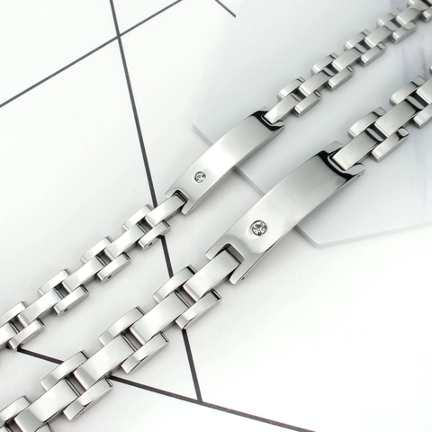 Bracciale Per Terapia Magnetica In Acciaio Inossidabile Con Strass Gioielli Di Moda Per Coppie