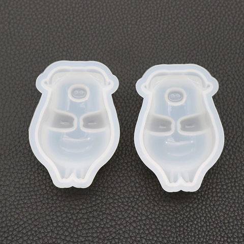 Cartoon Varken Siliconen Vorm Spiegeloppervlak Semi-3D DIY Hars Epoxy Hanger Handwerk Gereedschap