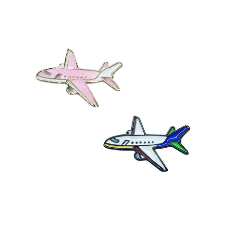 Spille Smalto Aereo Lega Glitter Rosa Distintivi Aviazione Gioielli Moda Cartone Animato Accessori Decorazione Zaino