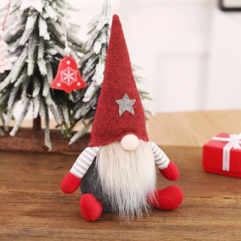 Gnomes De Noël En Peluche Poupées Sans Visage Décoration De Table Avec Accents De Coeur Et Étoile Pour Décor De Fête