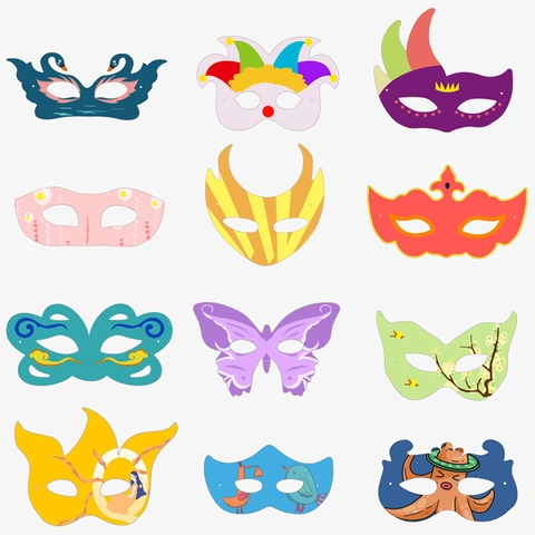 DIY Paper Pulp Masks Unpainted Blank Hand Painted Graffiti Masquerade Halloween Party Decoration For Kids Adults
