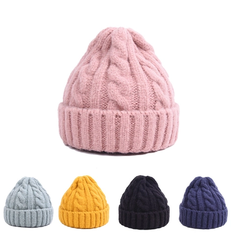 Berretto In Maglia E Sciarpa Per Bambini Lana Trecce Colore Solido Caldo Cappello Invernale Per Bimbi Ragazzi Ragazze