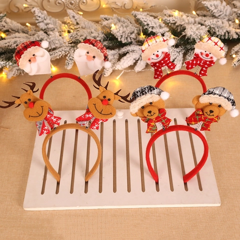 Cerchietto Natalizio Con Movimento A Molla Cartone Animato Babbo Natale Pupazzo Di Neve Renna Orso Peluche Accessorio Per Capelli