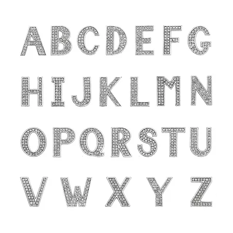 Charmes De Coulisse Alphabet En Strass Perles De Lettre En Alliage Accessoires De Bijoux DIY Pour Bracelet Ceinture Style À La Mode
