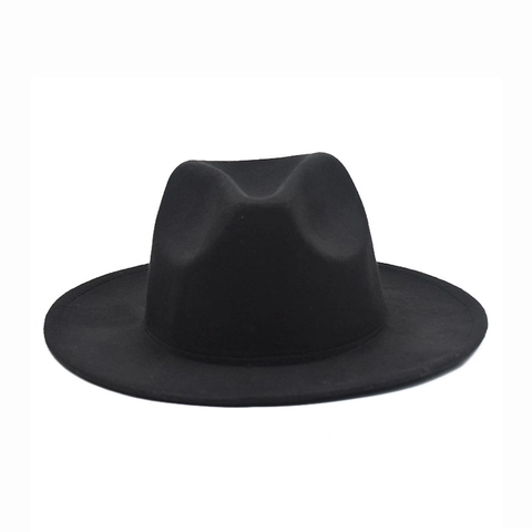 Cappello Fedora Feltro Di Lana Tesa Larga Fibbia In Cintura Di Pelle Stile Britannico Retro Jazz Per Uomo Donna Inverno