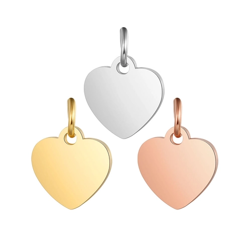 Hochglanzpolierter Herzanhänger Aus Edelstahl Glatte Herzförmige Charms Für Die DIY-Schmuckherstellung