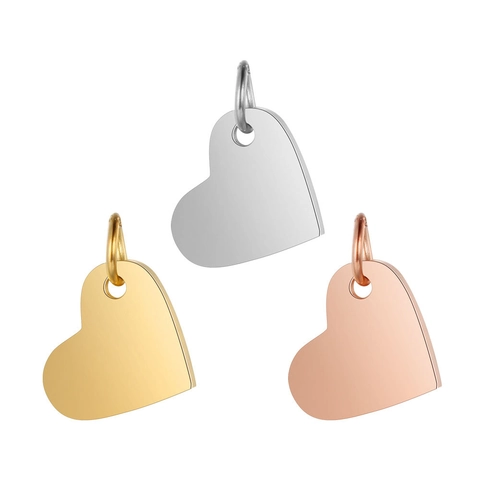 Hart Hangers Roestvrij Staal Spiegel Gepolijst Glad Blanco Hart Charms Voor DIY Sieraden Maken Veelzijdige Accessoire