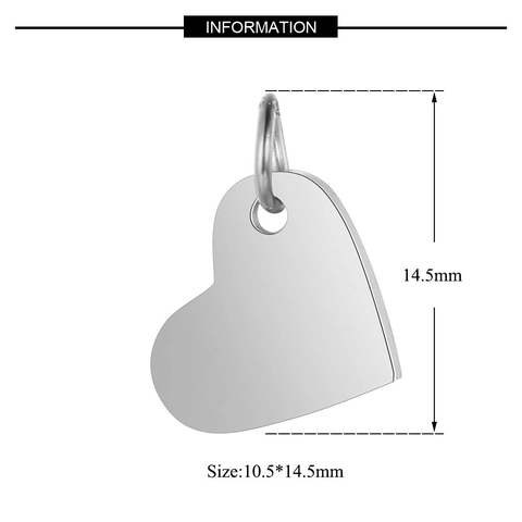 Hart Hangers Roestvrij Staal Spiegel Gepolijst Glad Blanco Hart Charms Voor DIY Sieraden Maken Veelzijdige Accessoire