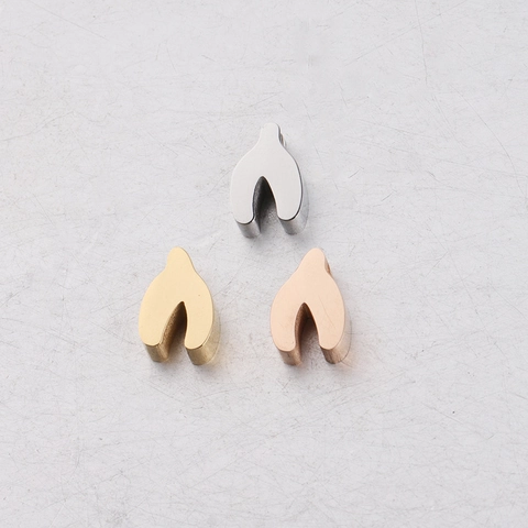 Colgantes Wishbone De Acero Inoxidable Cuentas De Suerte Pulido Espejo Para Accesorios De Joyería DIY