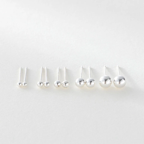 925 Sterling Silver Ball Stud Earrings Minimalist Tiny Round Bead Earrings For Women Girls Everyday Jewelry Gift