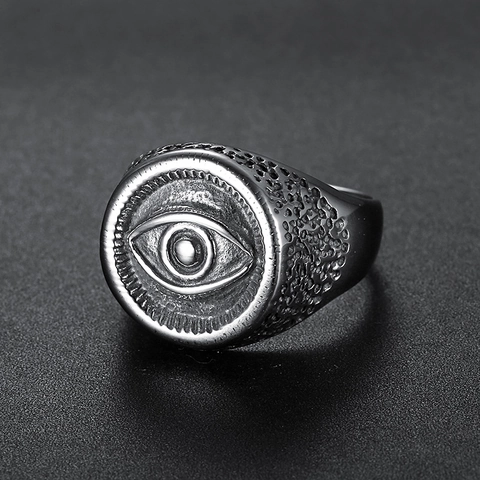 Anello Occhio Di Horus Acciaio Inossidabile Antico Egiziano Occhio Onniveggente Retro Punk Gotico Gioielli Uomo