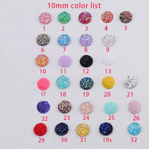 Resin Druzy Cabochons Round Flatback Glitter Ore Crystal Texture Jewelry Making DIY Craft Accessory Colorful Patches