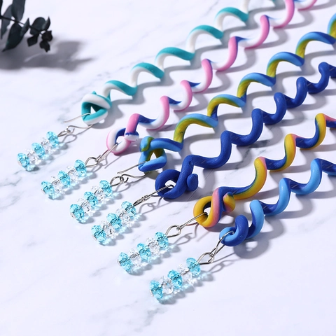 Colorful Spiral Hair Braiding Tool DIY Styling Accessories For Kids Girls Hair Braids Decoration With Beads