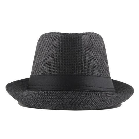 Unisex Classic Paper Straw Fedora Hat Breathable Sun Protection Summer Beach Jazz Hat With Ribbon Decoration For Men Women