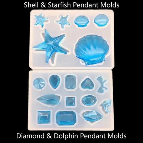 Moules En Résine Silicone DIY Étoile De Mer Coquillage Dauphin Formes Géométriques Outil De Moulage Flexible Pour Pendentifs Faits Main