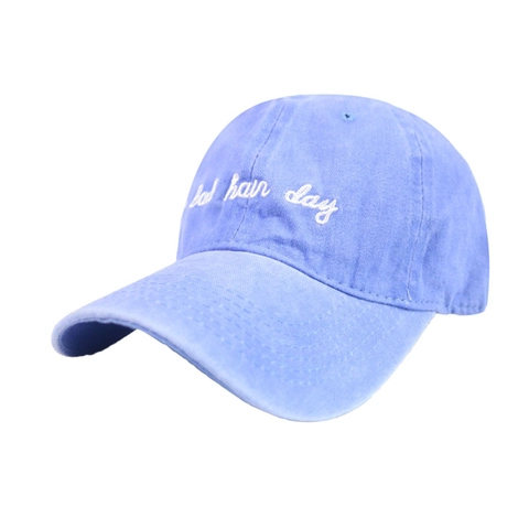 Cappello Da Baseball In Cotone Lavato Vintage Ricamo Lettere Bad Hair Day Stile Retrò Regolabile Unisex
