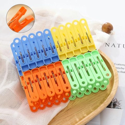 Pinzas Para La Ropa De Plástico Multicolores Clips De Secado Antideslizantes Resistentes Al Viento Para Calcetines Ropa Interior Ropa
