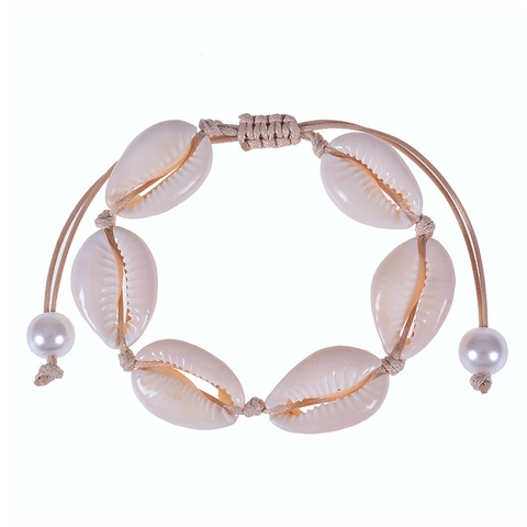 Boheemse Natuurlijke Schelp Armband Enkelbandje Handgemaakt Geweven Verstelbaar Zomer Strand Sieraden Voor Dames