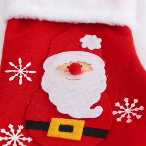 Weihnachtsstrumpf Filz Stickerei Plüsch Manschette Hängende Deko Kamin Nikolaus Schneemann Rentier Süßigkeitentüte Geschenk
