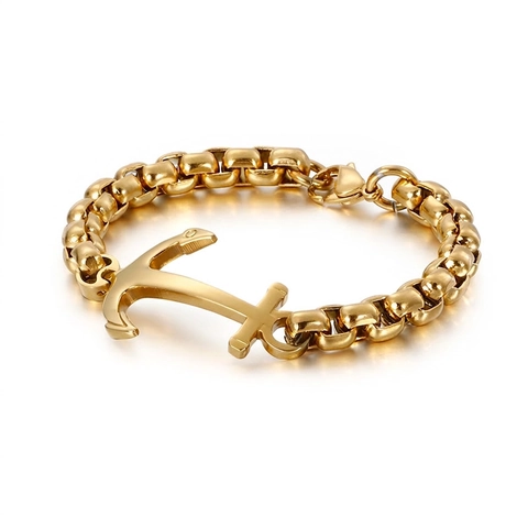 Bracciale Con Ancora Da Uomo Acciaio Inossidabile Stile Nautico Pirata Vintage Catena A Maglie Pesanti Gioielli Di Moda
