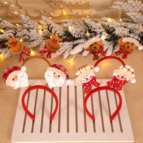 Cerchietto Natalizio Con Movimento A Molla Cartone Animato Babbo Natale Pupazzo Di Neve Renna Orso Peluche Accessorio Per Capelli