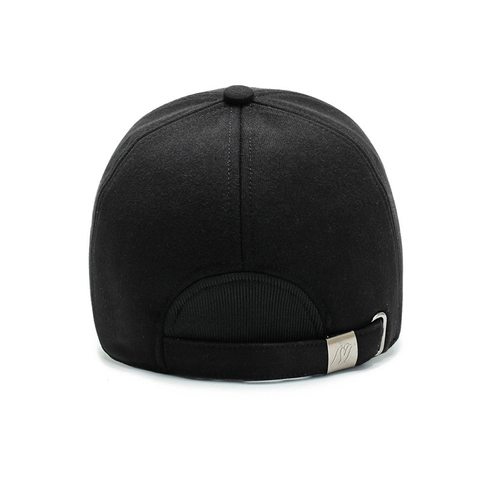 Men Winter Baseball Cap Woolen Thickened Warm Windproof With Ear Flaps Leather Trimmed Brim For Elderly Father Grandpa