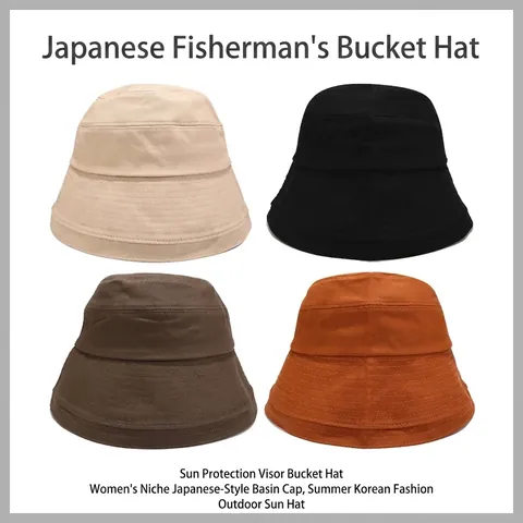 Sombrero De Pescador Color Sólido Algodón Sarga Ala Ancha Protección Solar Gorra Plegable Para Hombre Mujer Casual Exterior