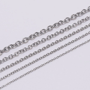 Stainless Steel Cable Chain Bulk Rolo Chain For DIY Necklace Bracelet Jewelry Making Accessories Steel Color Round Cross Chain