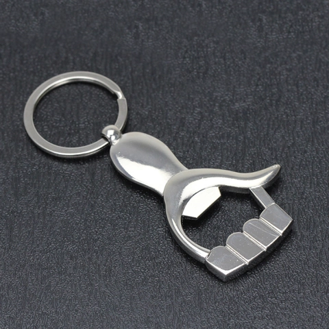 Creative Zinc Alloy Thumb Shape Metal Keychain Bottle Opener Multifunctional Portable Beer Opener For Men Women Key Ring Gift