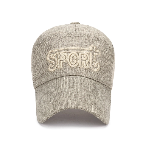 Cappello Da Baseball In Maglia Di Lino Ricamato Lettera Sport Traspirante Visiera Lunga Protezione Solare Trucker Regolabile