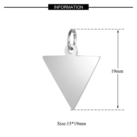 Umgedrehte Dreieck Anhänger Edelstahl Poliert Geometrische Charms Für Schmuckherstellung DIY Halskette Zubehör