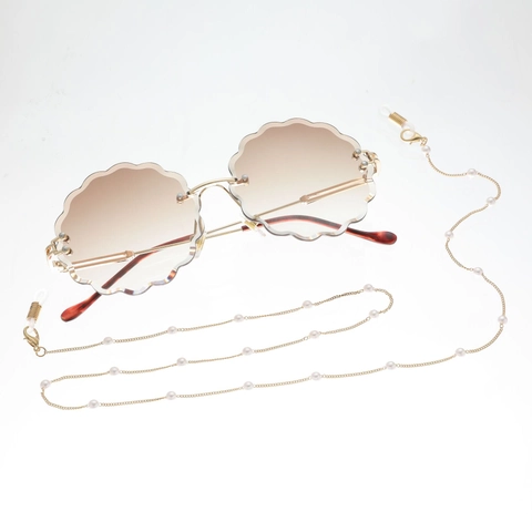 Elegant Alloy Glasses Chain With Imitation Artificial Pearl Anti-lost Eyewear Strap Mask Lanyard Holder For Women