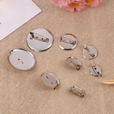 Base Per Spilla Tonda In Metallo Spille Argento Lega Disco Piatto Distintivo Fai Da Te Creazione Gioielli Accessori