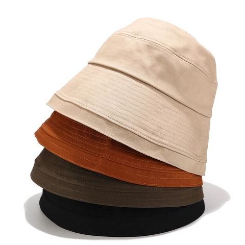 Sombrero De Pescador Color Sólido Algodón Sarga Ala Ancha Protección Solar Gorra Plegable Para Hombre Mujer Casual Exterior