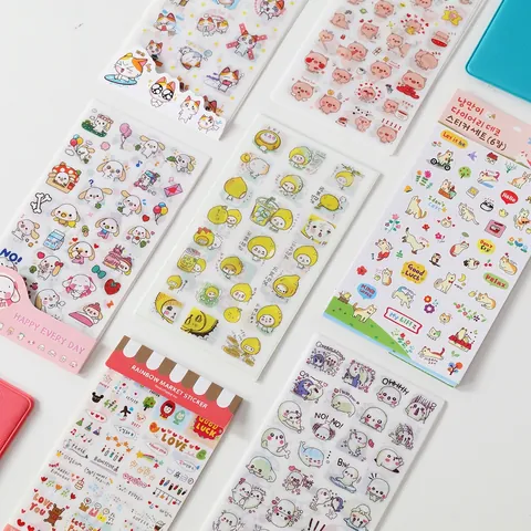 Schattige Cartoon Washi Papier Stickers Decoratieve DIY Journaling Scrapbooking Kawaii Dier Hart Voor Student Briefpapier