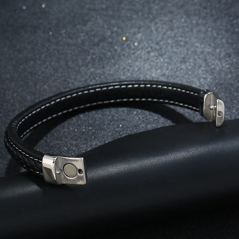 Bracciale Da Uomo In Pelle PU Intrecciata Con Chiusura Magnetica In Acciaio Inox Motivo Yin Yang Gioielli Retrò