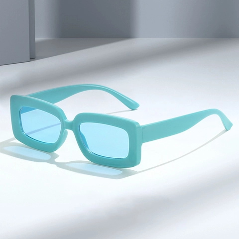 Gafas De Sol Rectangulares Retro Montura De PC Protección UV400 Moda Color Caramelo Para Hombres Mujeres Ropa De Playa