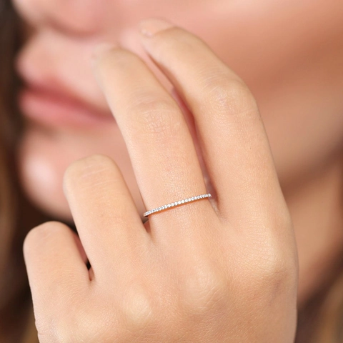 Minimalistischer Ring Kupfer Mit Zirkonia Mikro Inlay Eleganter Verlobungsschmuck Für Frauen Modischer Stil