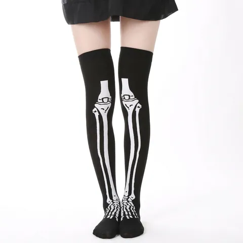 Halloween Kostüm Socken Und Handschuhe Polyester Skelett Knochen Blutspritzer Über Das Knie Cosplay Maskerade Party Deko