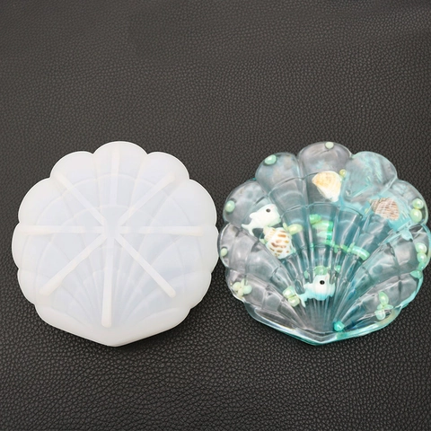 Stampo In Silicone A Forma Di Conchiglia Per Scatola Di Immagazzinaggio In Resina Vassoio Per Gioielli Design Conchiglia Strumento Fai Da Te