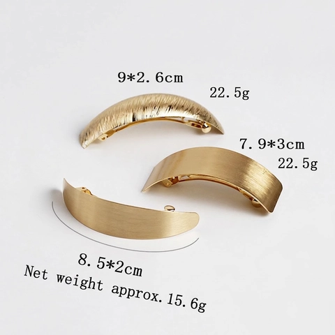 Minimalist Metal Hair Clip Geometric Arc Rectangle Brushed Alloy Ponytail Holder Spring Clip Hair Accessory For Women