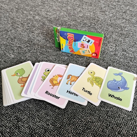 Kinderen Engels Flash Cards Leren Dier Vorm Kleur Tijd Fruit Lichaamsdelen Groenten Educatief Papier Speelgoed Nieuwigheid