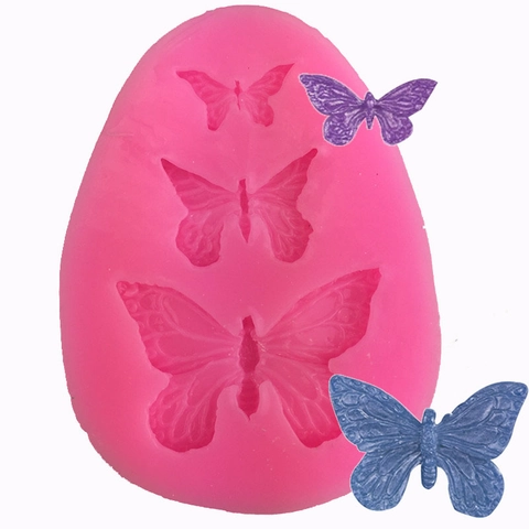Vlinder Siliconen Vorm Voor Fondant Taart Decoratie Bakken Tool DIY Chocolade Snoep Klei Roze