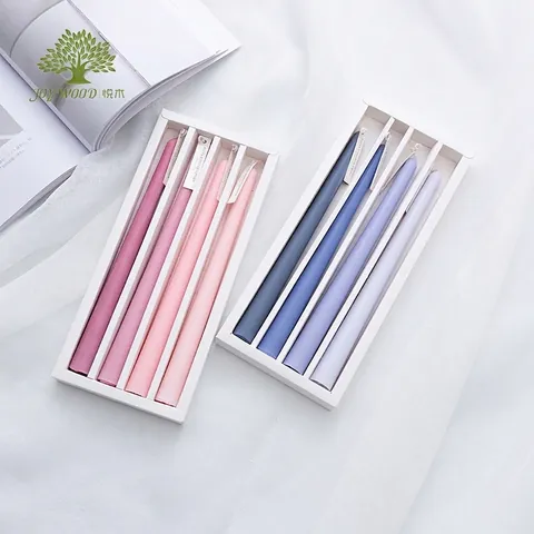 Candele Coniche Profumate Paraffina Senza Fumo Lunghe Per Natale Matrimonio Decorazione Casa Sfumato Elegante