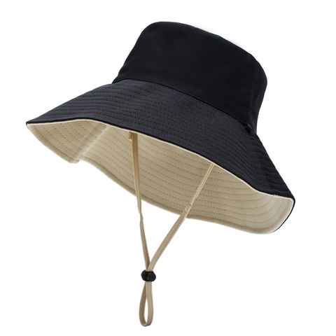 Zonnehoed Vissershoed Met Brede Rand Omkeerbaar Met Verstelbaar Winddicht Touw UV-Bescherming Ademend Polyester Outdoor Voor Dames