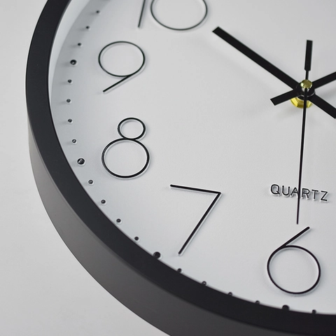 Modern Wall Clock Silent Non-Ticking 3D Numbers Large Round Decorative Plastic Quartz Movement For Living Room Office Kitchen