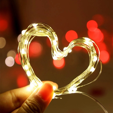 LED Copper Wire Fairy String Lights Warm White Battery Powered Waterproof Starry Night Lamp For Room Wedding Holiday