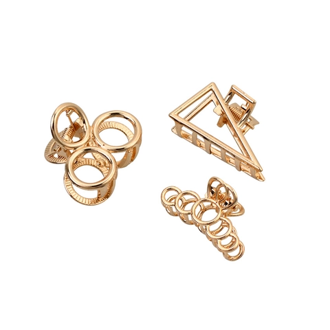 Minimalistische Geometrische Legierung Haarklammern Ausgehöhltes Dreieck Rund Metall Haarnadeln Styling Zubehör Für Damen