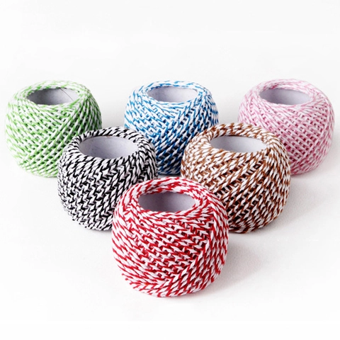 Decorative Twine Cotton Polyester Metallic Thread Twisted Rope For Gift Wrapping DIY Crafts Baking Packaging